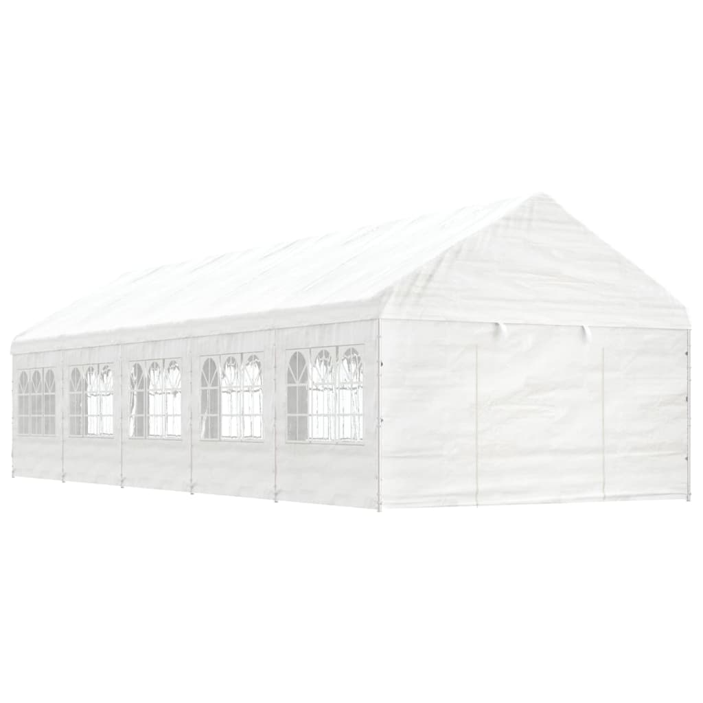 vidaXL Belvédère avec toit blanc 11,15x4,08x3,22 m polyéthylène