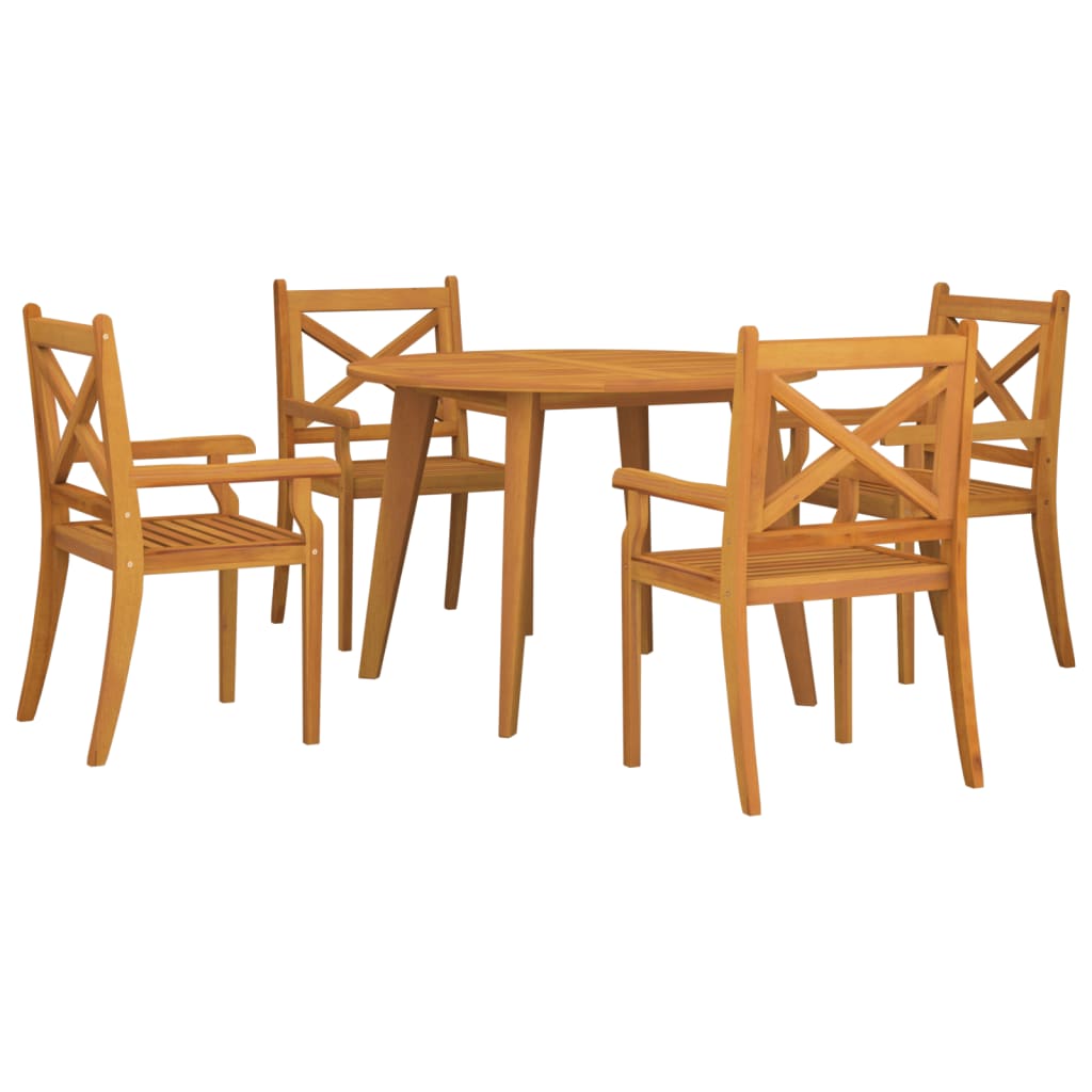 vidaXL Ensemble à manger de jardin 5 pcs Bois d'acacia solide