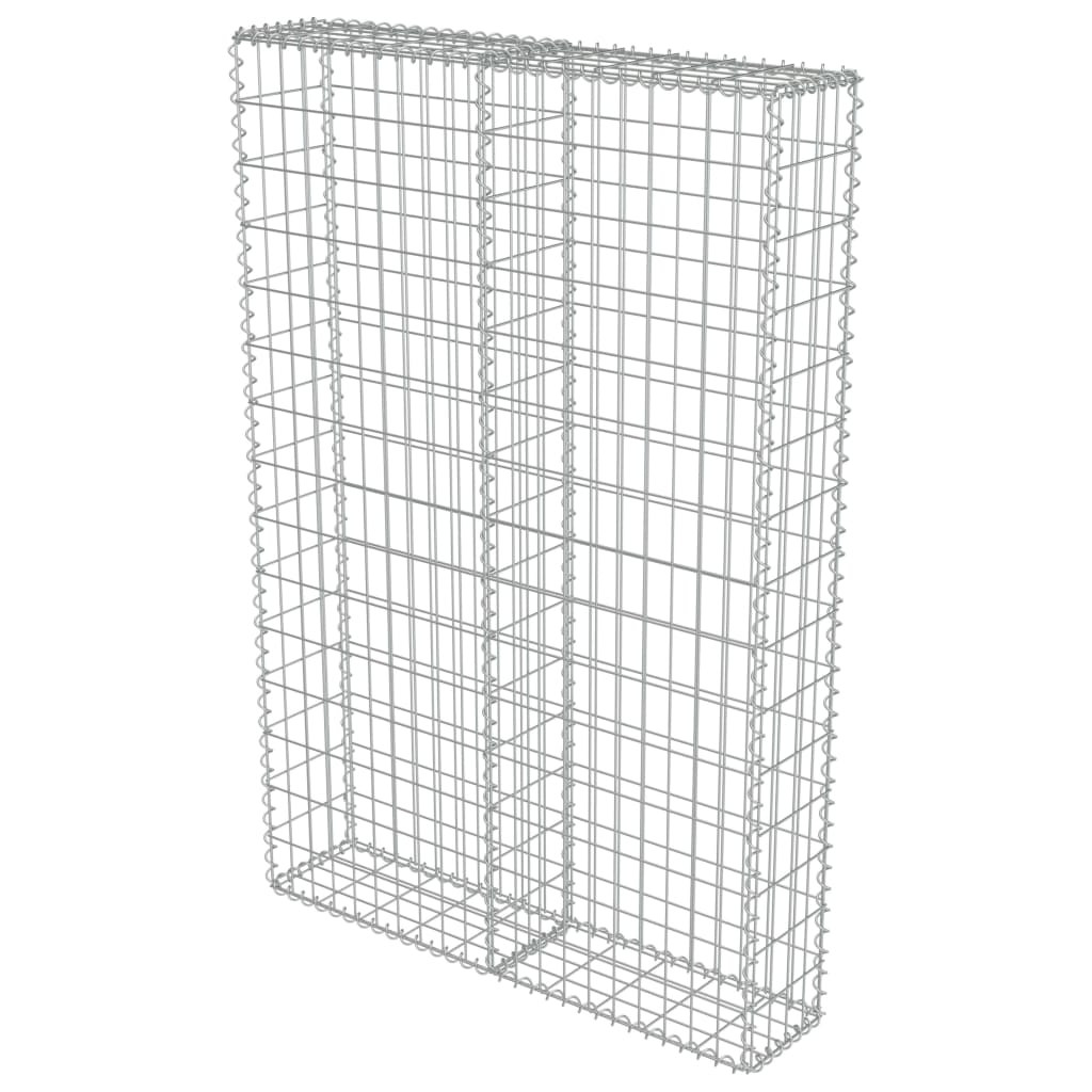 vidaXL Mur à gabion avec couvercles Acier galvanisé 100x20x150 cm