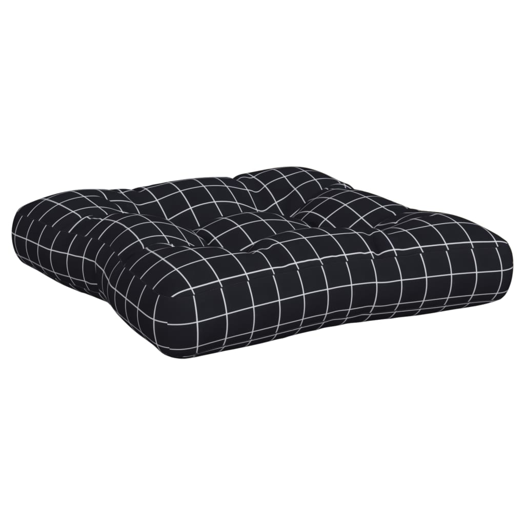 vidaXL Coussins de palette lot de 3 motif à carreaux noir tissu Oxford