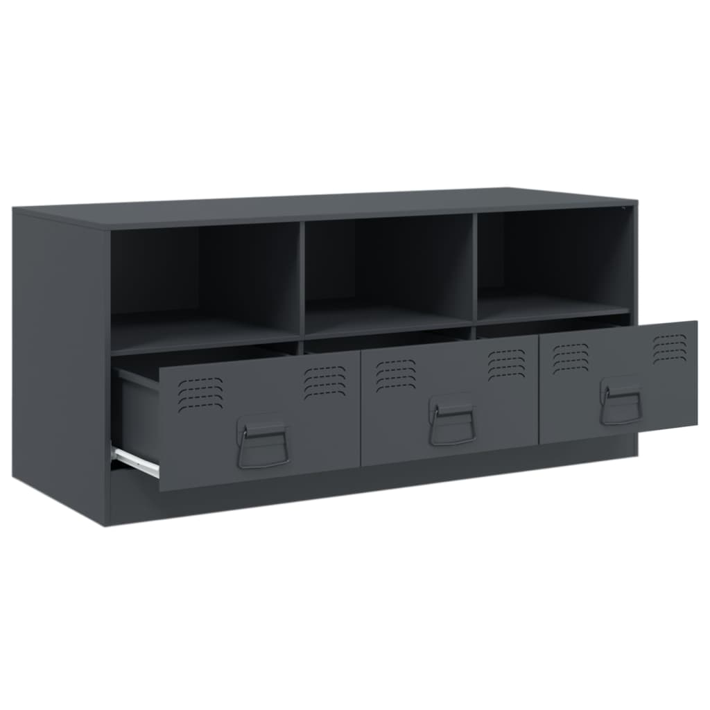 vidaXL Meuble TV anthracite 99x39x44 cm acier