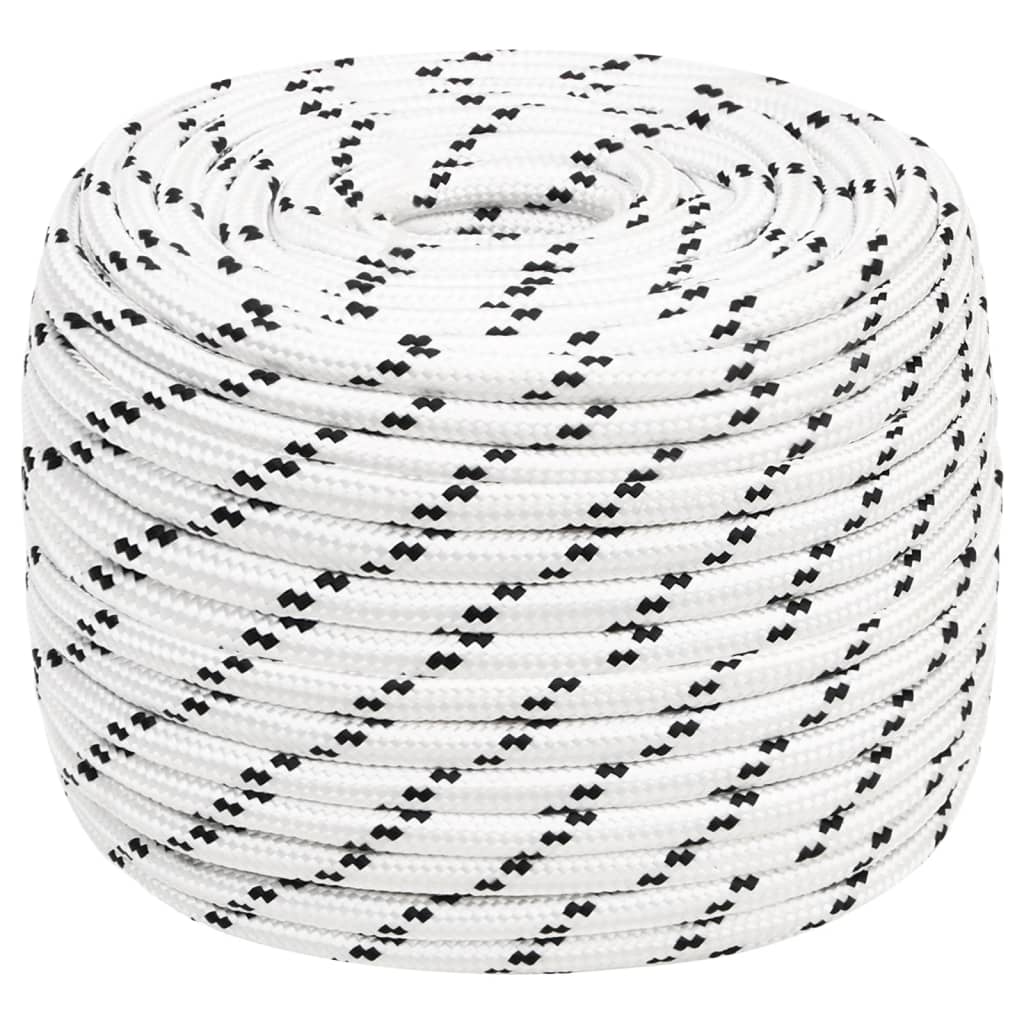 vidaXL Corde de bateau tressé Blanc 14 mmx25 m Polyester