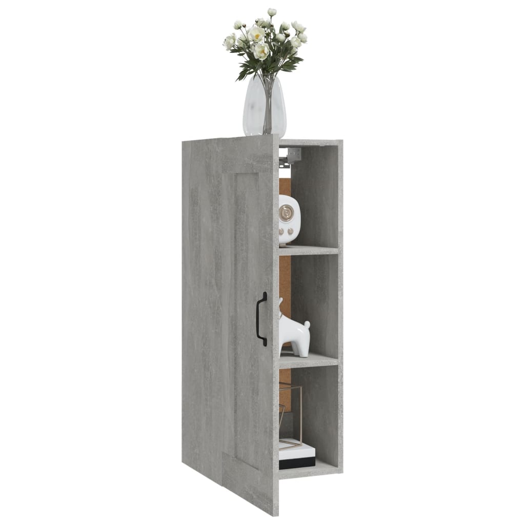 vidaXL Armoire suspendue Gris béton 35x34x90 cm Bois d'ingénierie