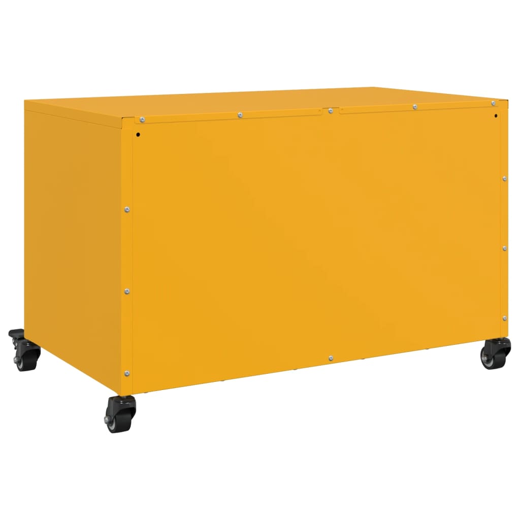 vidaXL Meuble TV jaune moutarde 68x39x43,5 cm acier