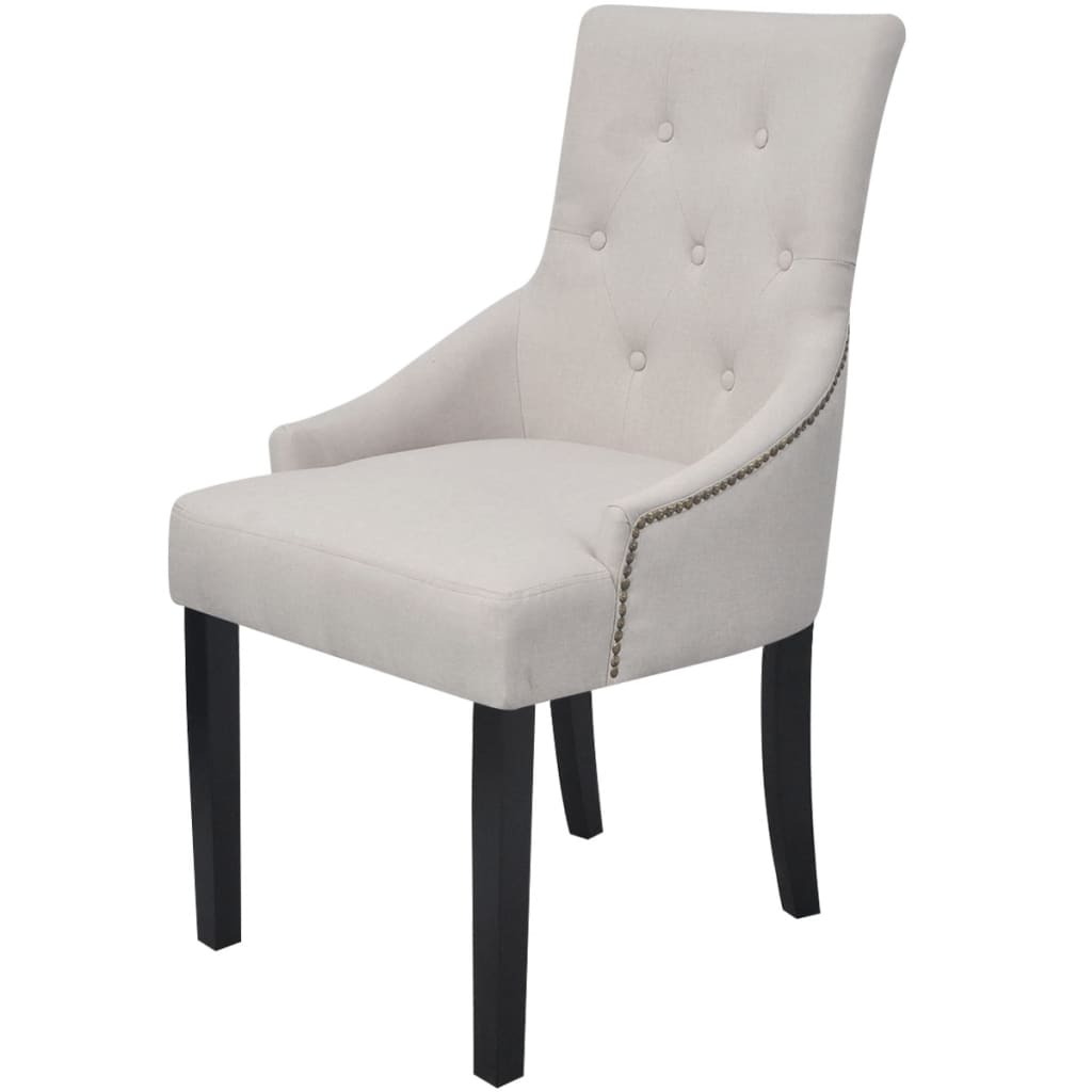 vidaXL Chaises à manger lot de 4 gris crème tissu