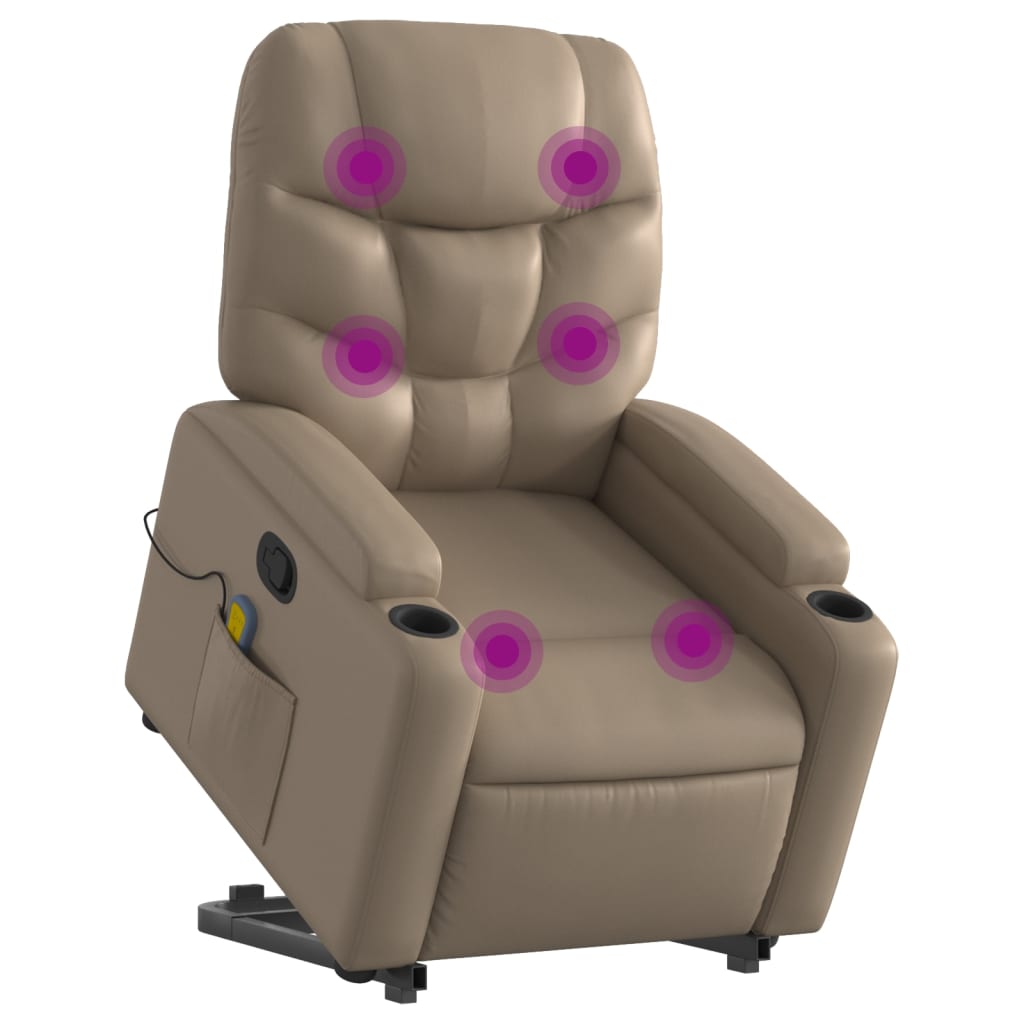 vidaXL Fauteuil inclinable de massage Cappuccino Similicuir