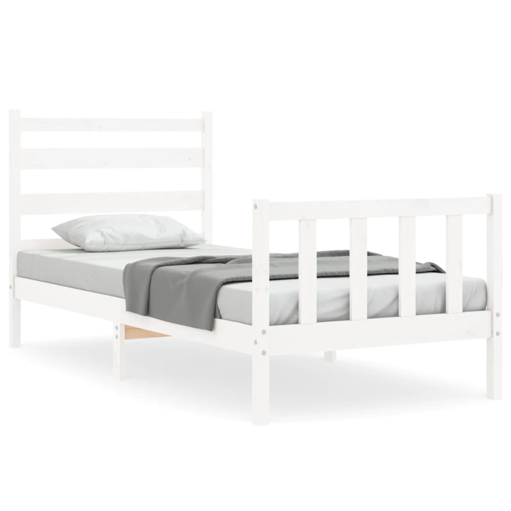 vidaXL Cadre de lit sans matelas blanc 90x200 cm bois de pin massif