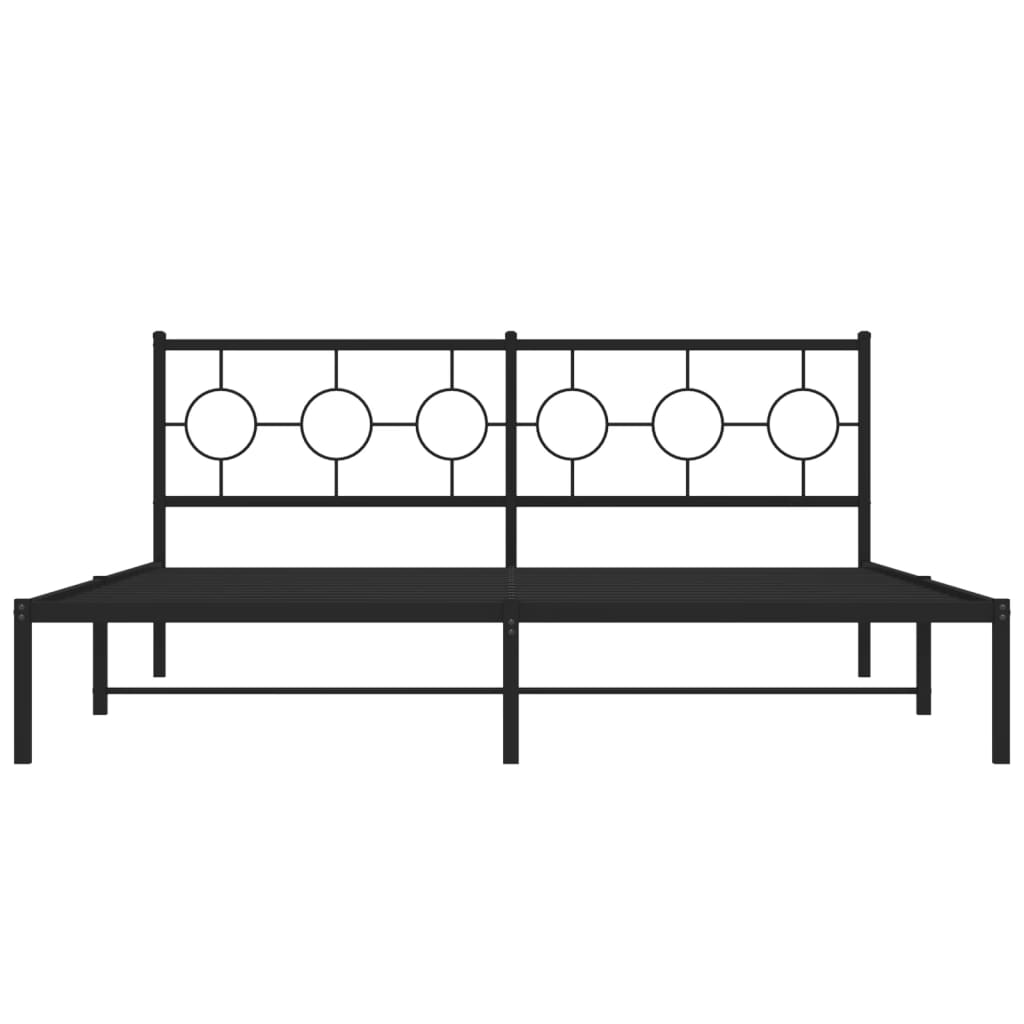 vidaXL Cadre de lit métal sans matelas avec tête de lit noir 183x213cm