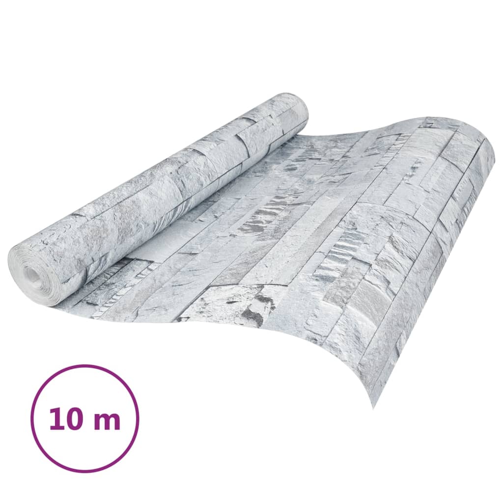 vidaXL Papier peint 3D aspect de pierre gris clair 10x0,53 m non tissé