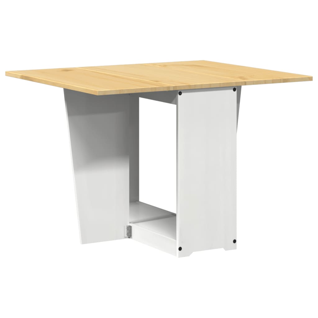 vidaXL Table à manger papillon pliable Corona blanc bois de pin massif