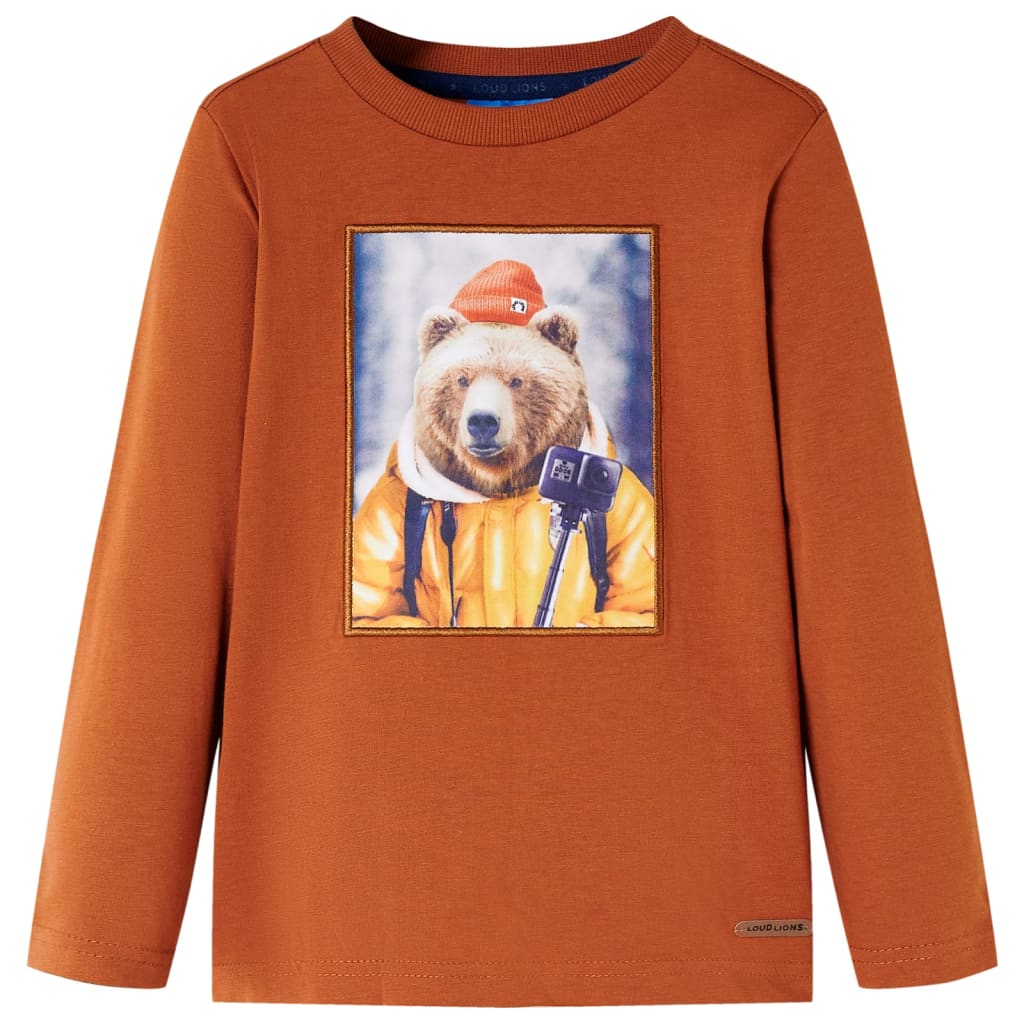 T-shirt enfants à manches longues orange brûlé 104