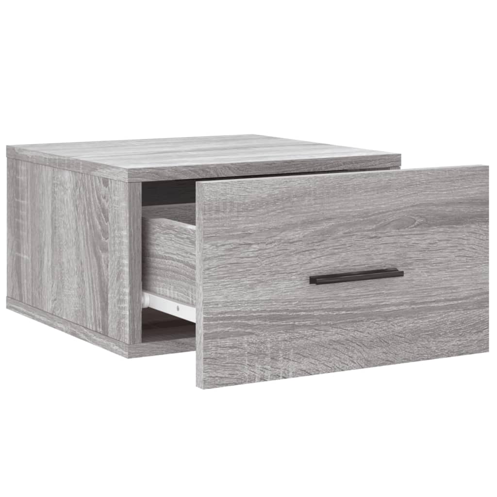 vidaXL Tables de chevet murales 2 pcs sonoma gris 35x35x20 cm