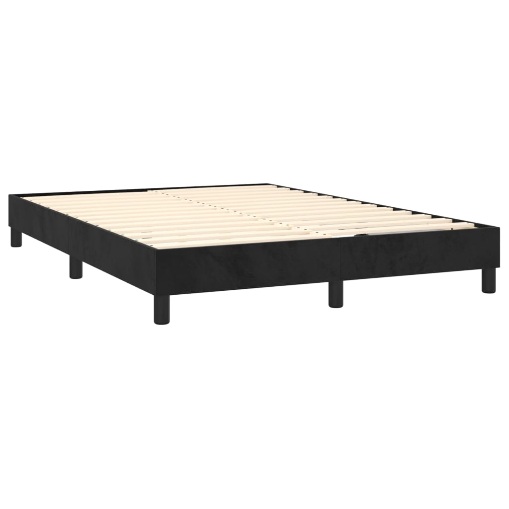 vidaXL Sommier à lattes de lit avec matelas Noir 140x190 cm Velours