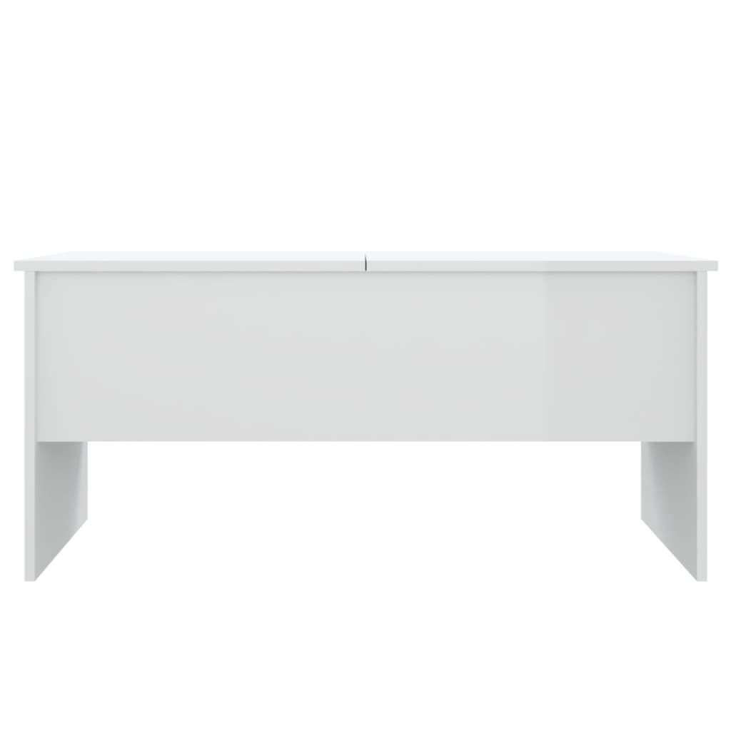 vidaXL Table basse blanc brillant 102x50,5x46,5 cm bois d'ingénierie