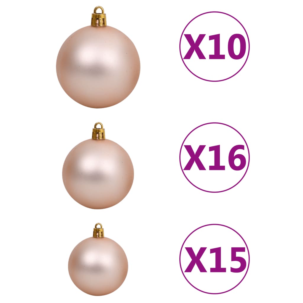 vidaXL Sapin de Noël artificiel articulé 300 LED et boules 240 cm