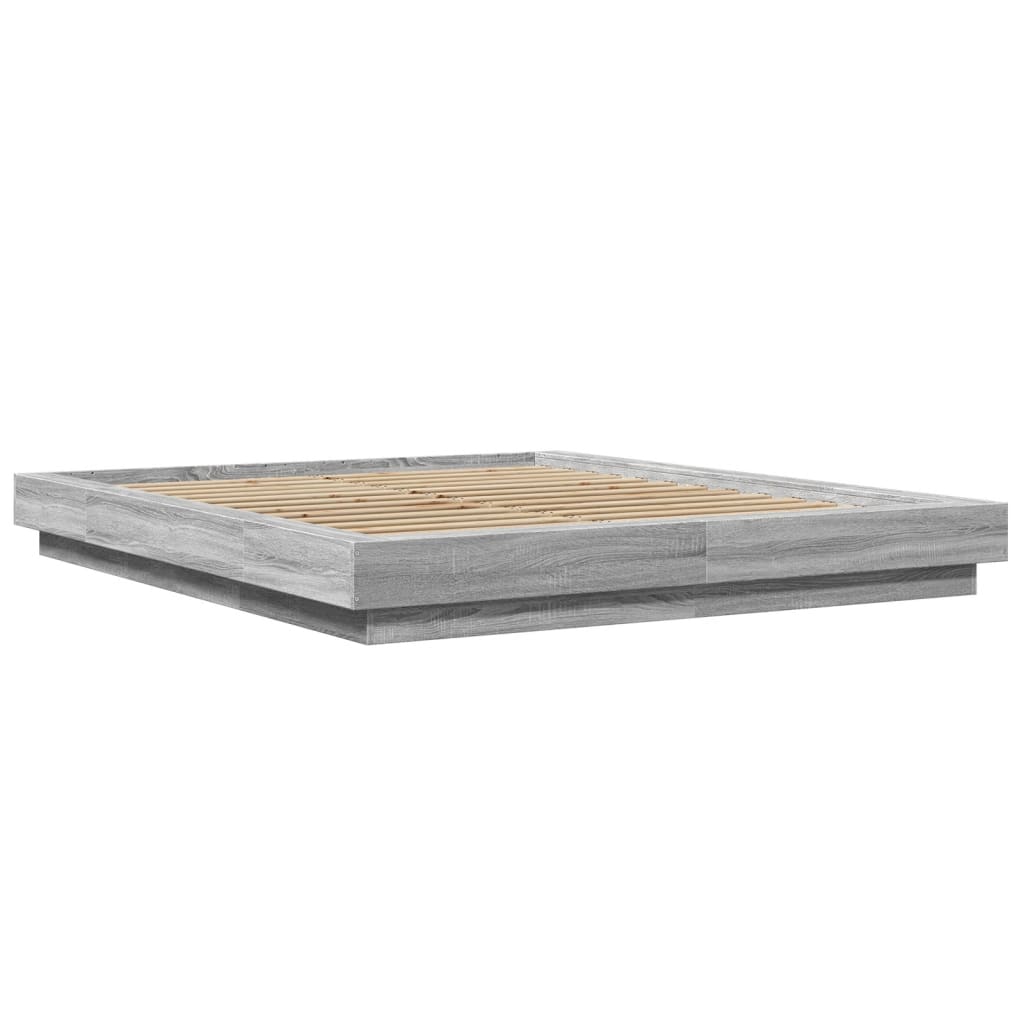 vidaXL Cadre de lit sans matelas sonoma gris 160x200 cm