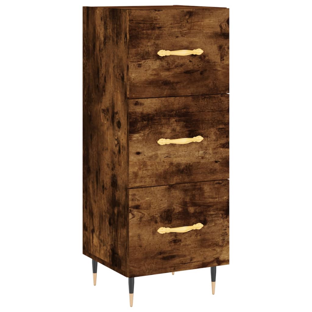 vidaXL Buffet haut Chêne fumé 34,5x34x180 cm Bois d'ingénierie