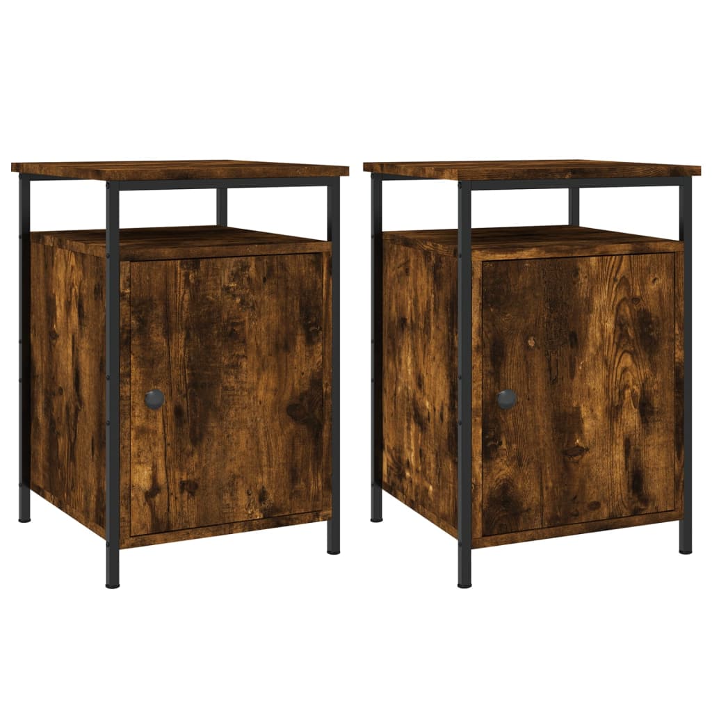 vidaXL Tables de chevet 2 pcs chêne fumé 40x42x60 cm bois d'ingénierie