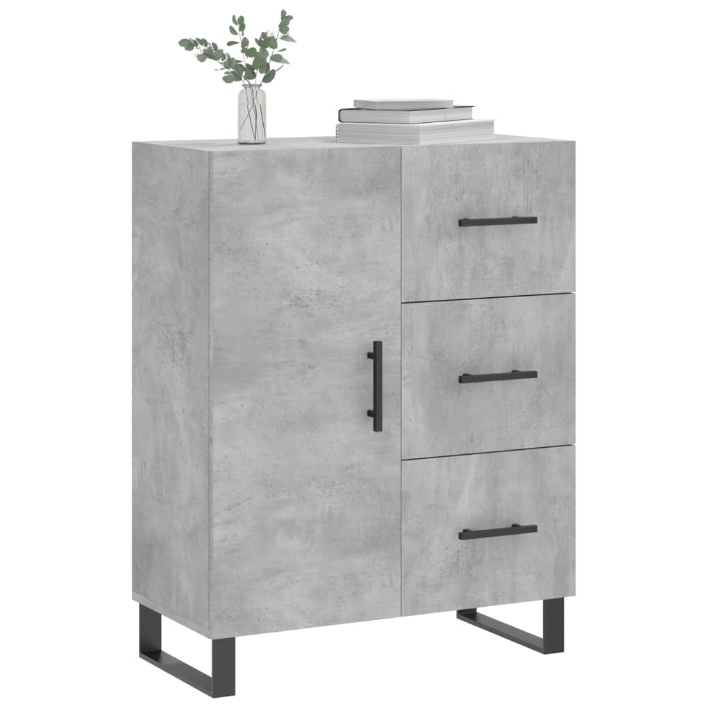 vidaXL Buffet gris béton 69,5x34x90 cm bois d'ingénierie