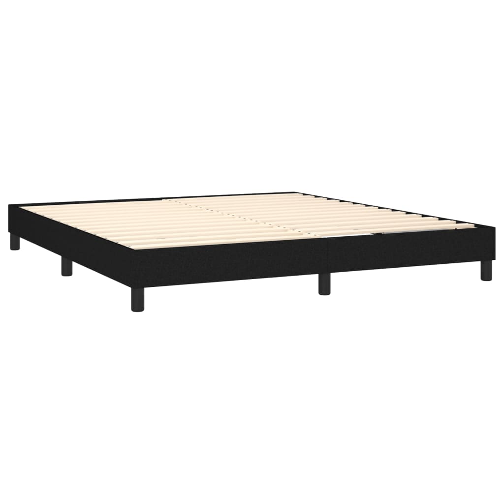 vidaXL Sommier à lattes de lit avec matelas Noir 180x200 cm Tissu