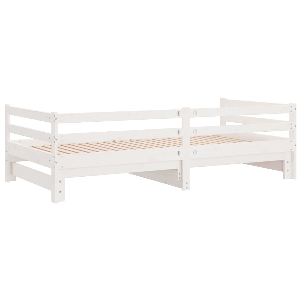 vidaXL Lit coulissant blanc bois de pin massif 2x(90x200) cm