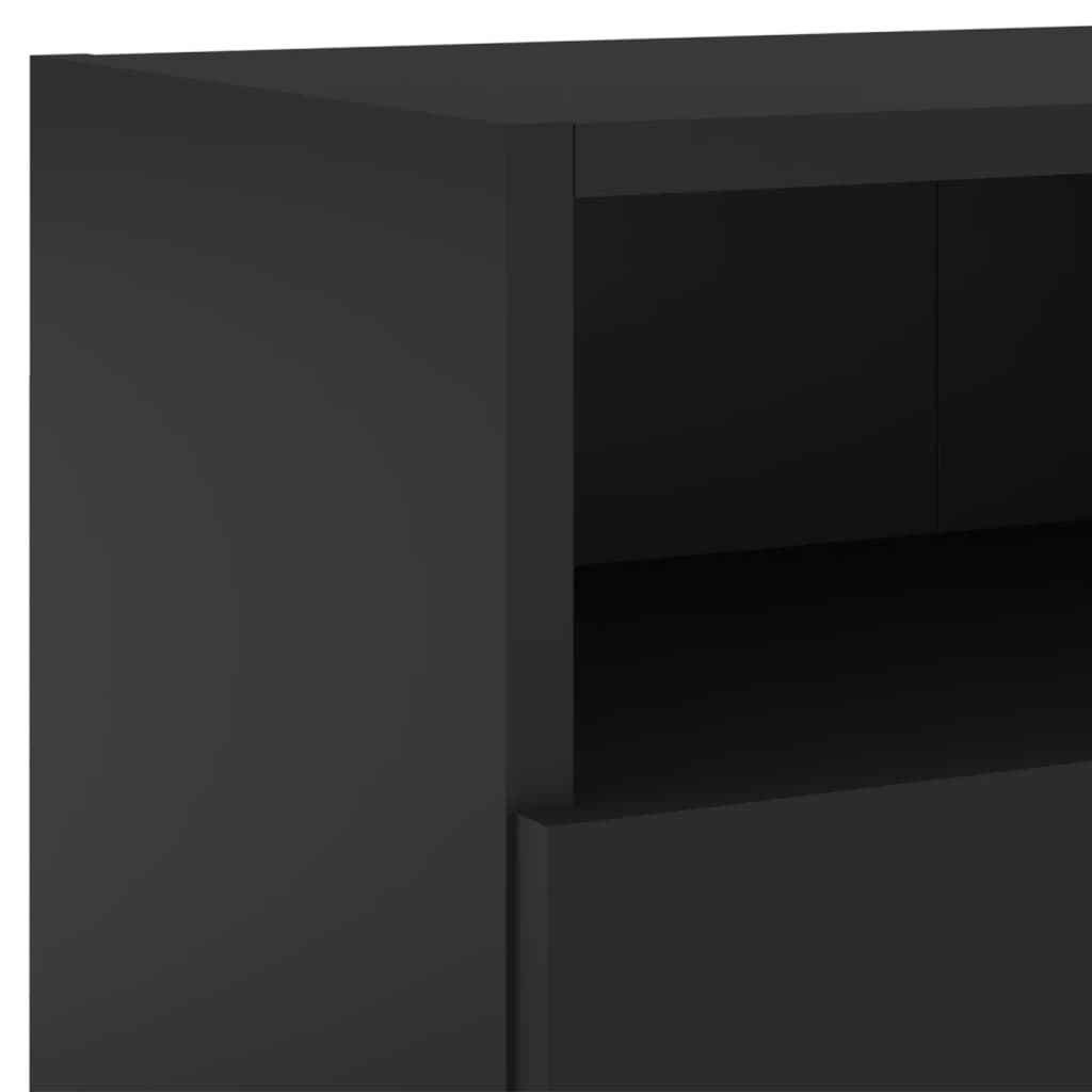 vidaXL Meubles TV muraux 2 pcs noir 80x30x30 cm bois d'ingénierie