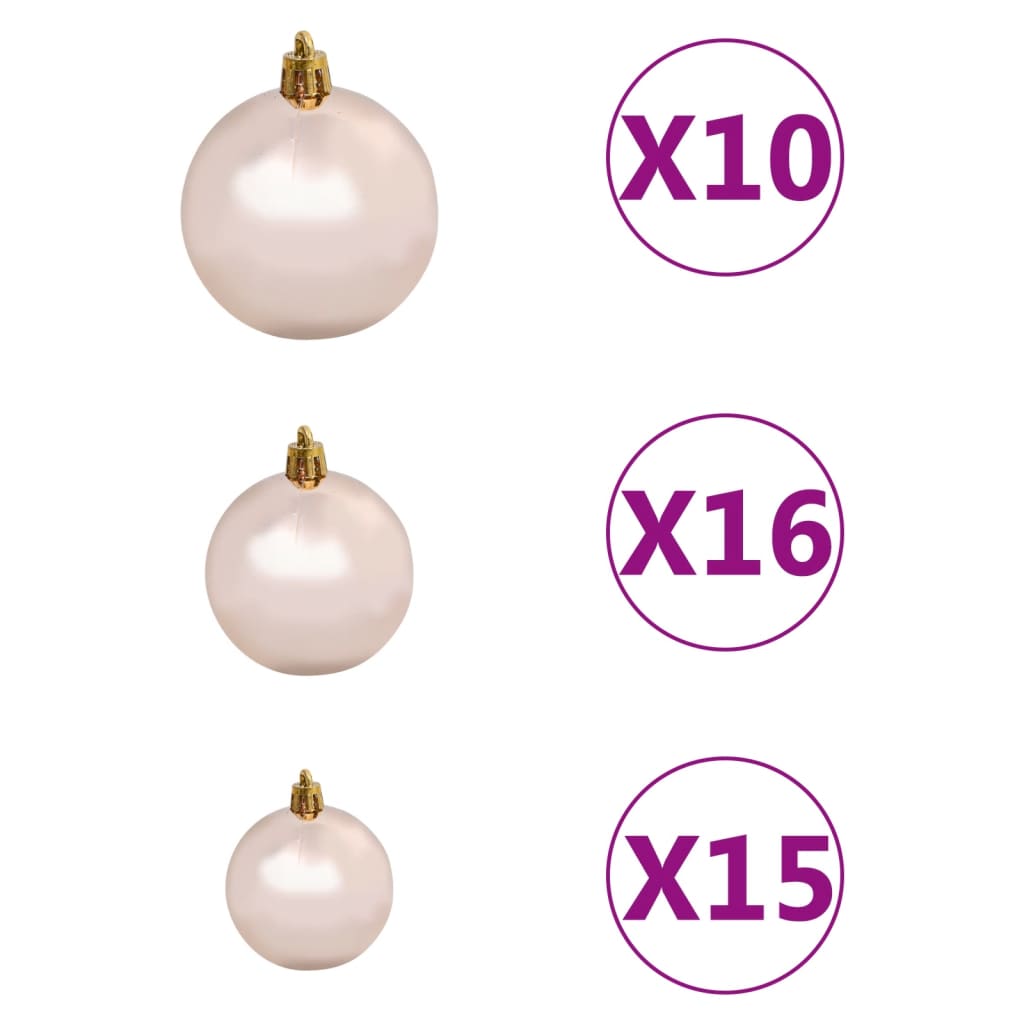 vidaXL Sapin de Noël artificiel articulé 300 LED et boules 240 cm