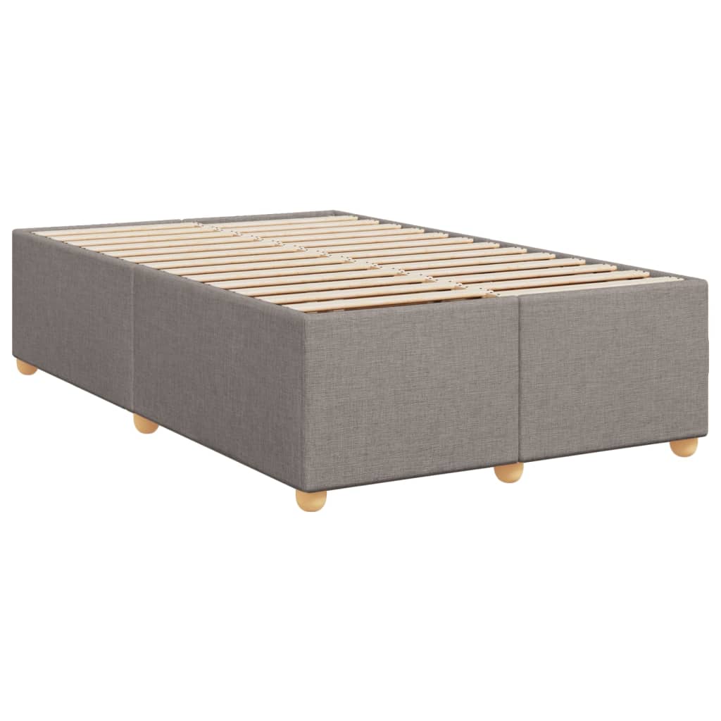 vidaXL Sommier à lattes de lit avec matelas Taupe 120x200 cm Tissu