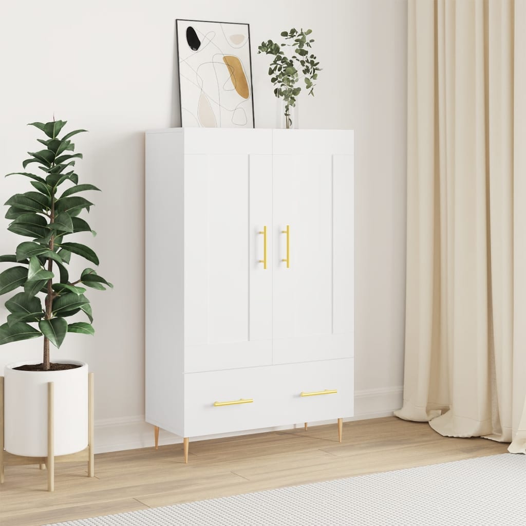 vidaXL Buffet haut blanc 69,5x31x115 cm bois d'ingénierie