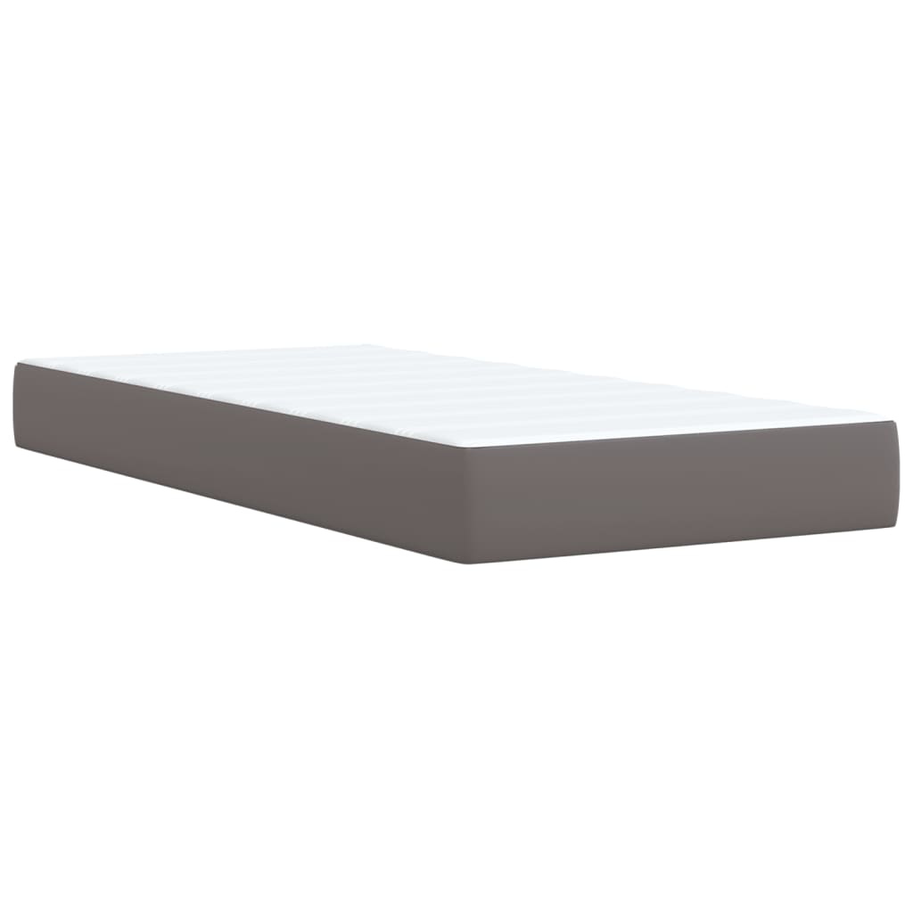 vidaXL Sommier à lattes de lit avec matelas Gris 90x190 cm Similicuir