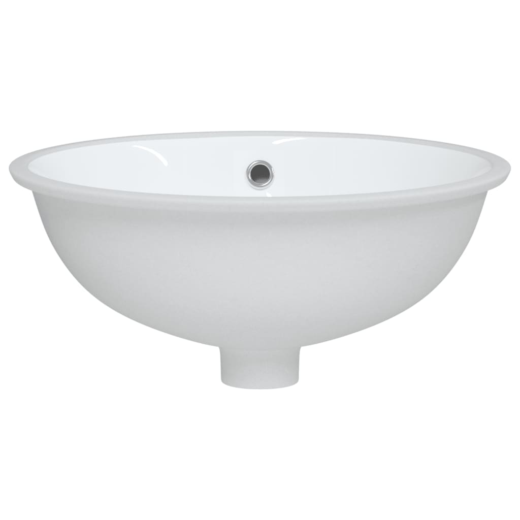 vidaXL Évier de salle de bain blanc 43x35x19 cm ovale céramique