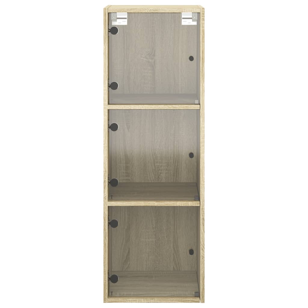 vidaXL Armoire murale avec portes en verre chêne sonoma 35x37x100 cm