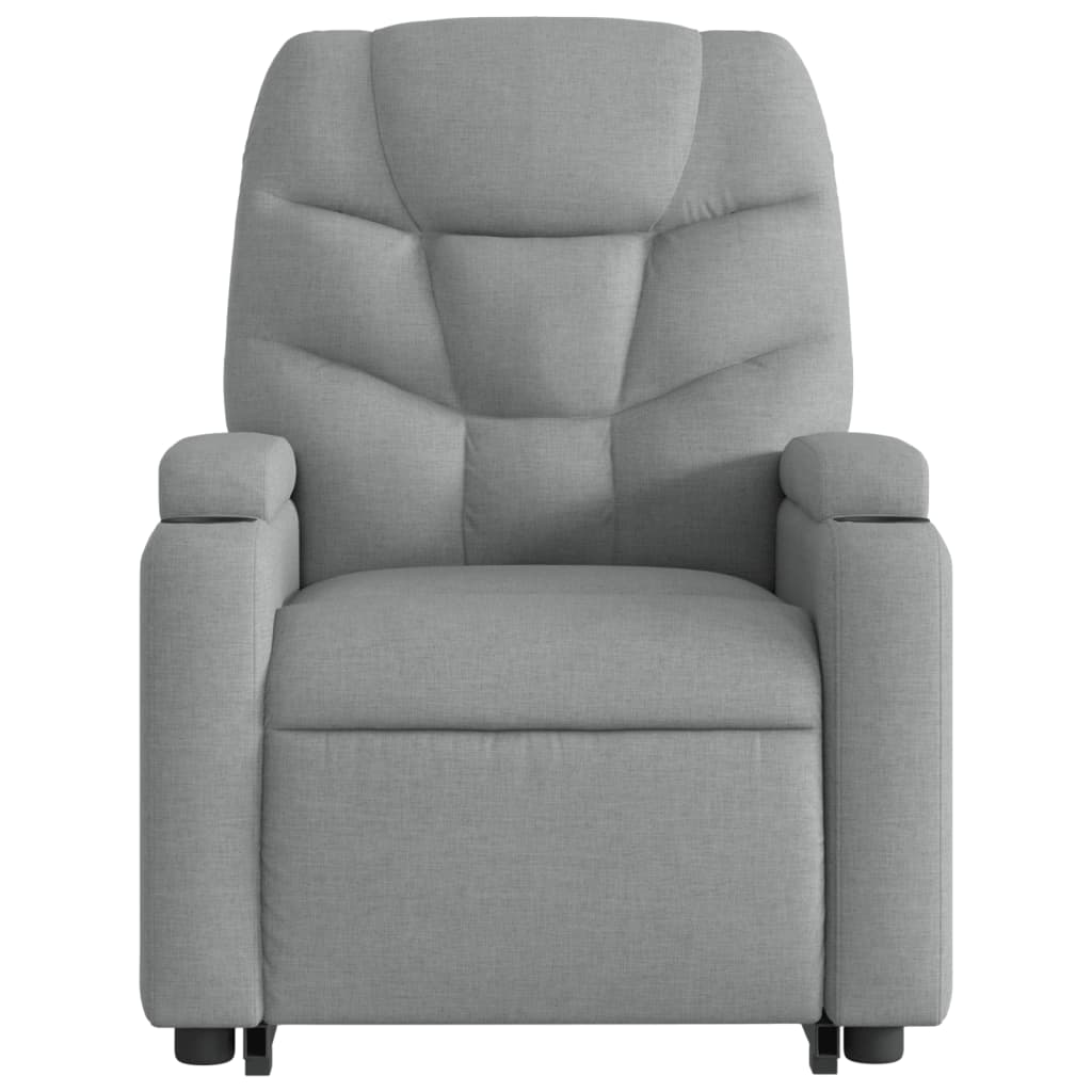 vidaXL Fauteuil inclinable de massage électrique Gris clair Tissu