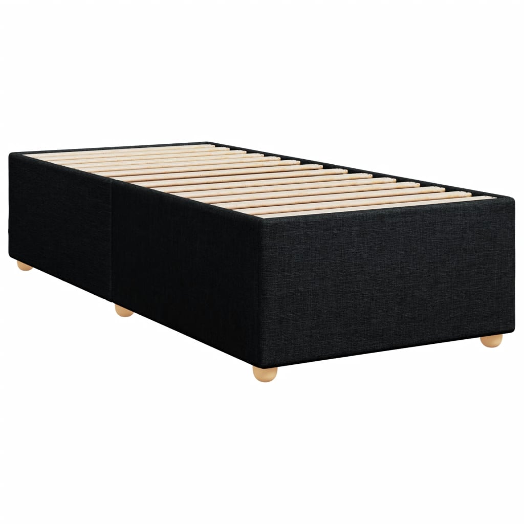 vidaXL Sommier à lattes de lit avec matelas Noir 100x200 cm Tissu