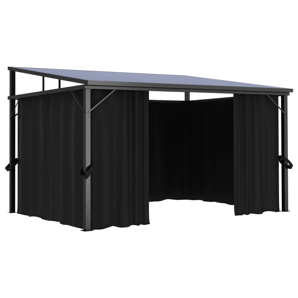 vidaXL Belvédère avec rideau 405x294x244 cm Anthracite