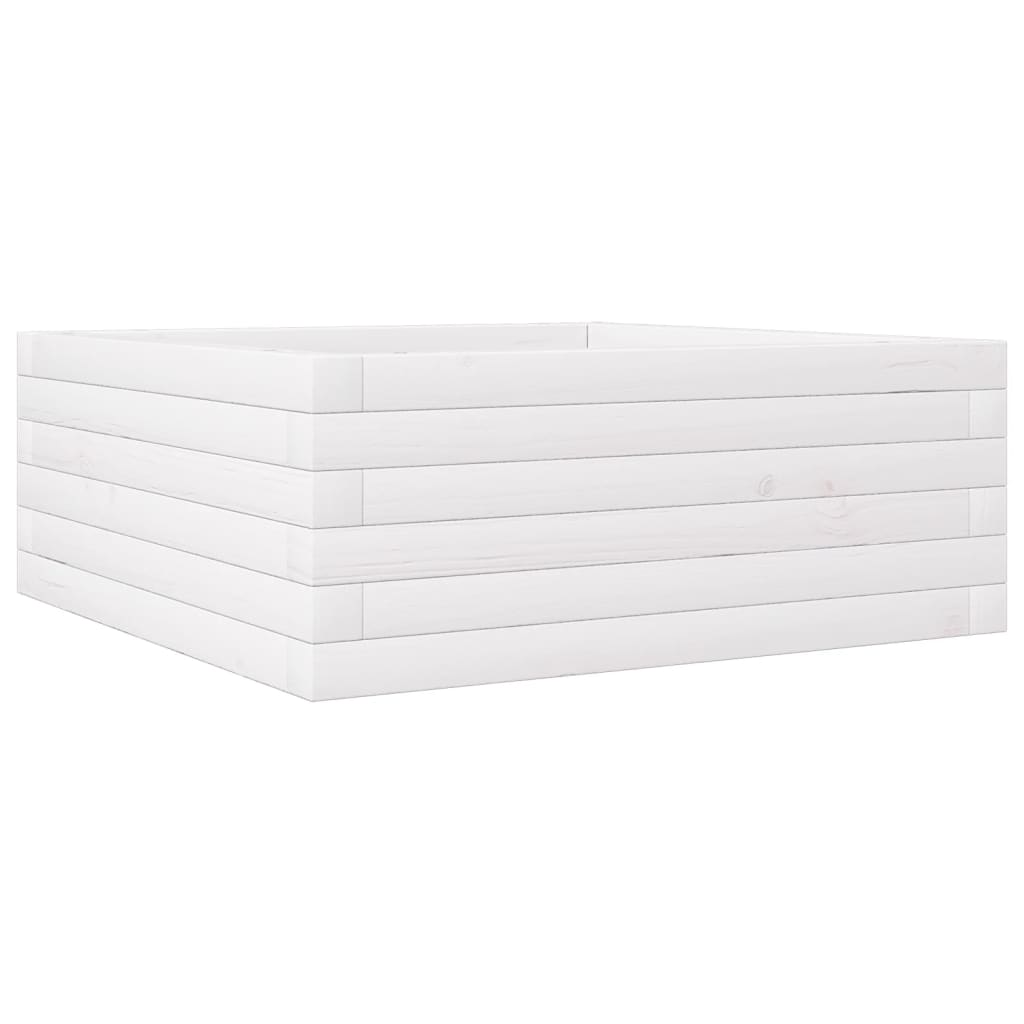 vidaXL Jardinière blanc 60x60x23 cm bois de pin massif