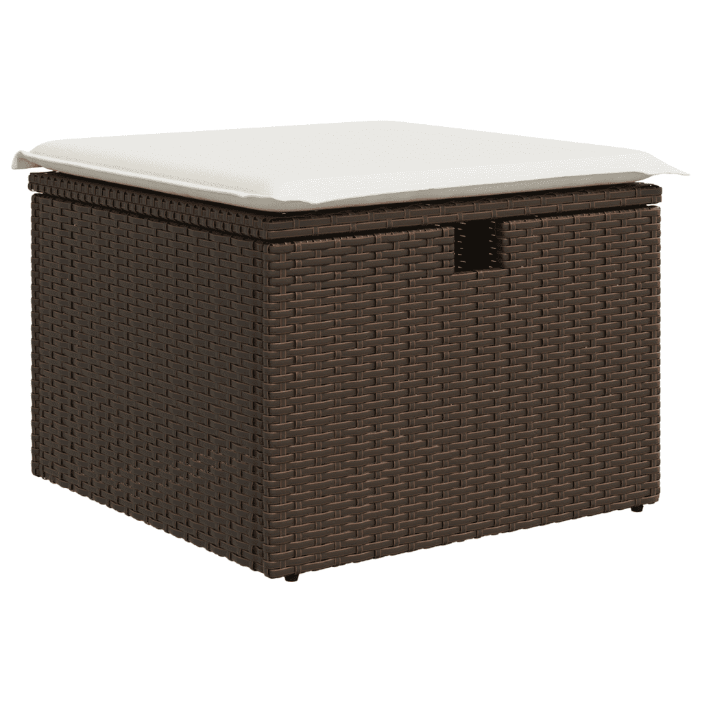 vidaXL Salon de jardin avec coussins 6 pcs marron résine tressée