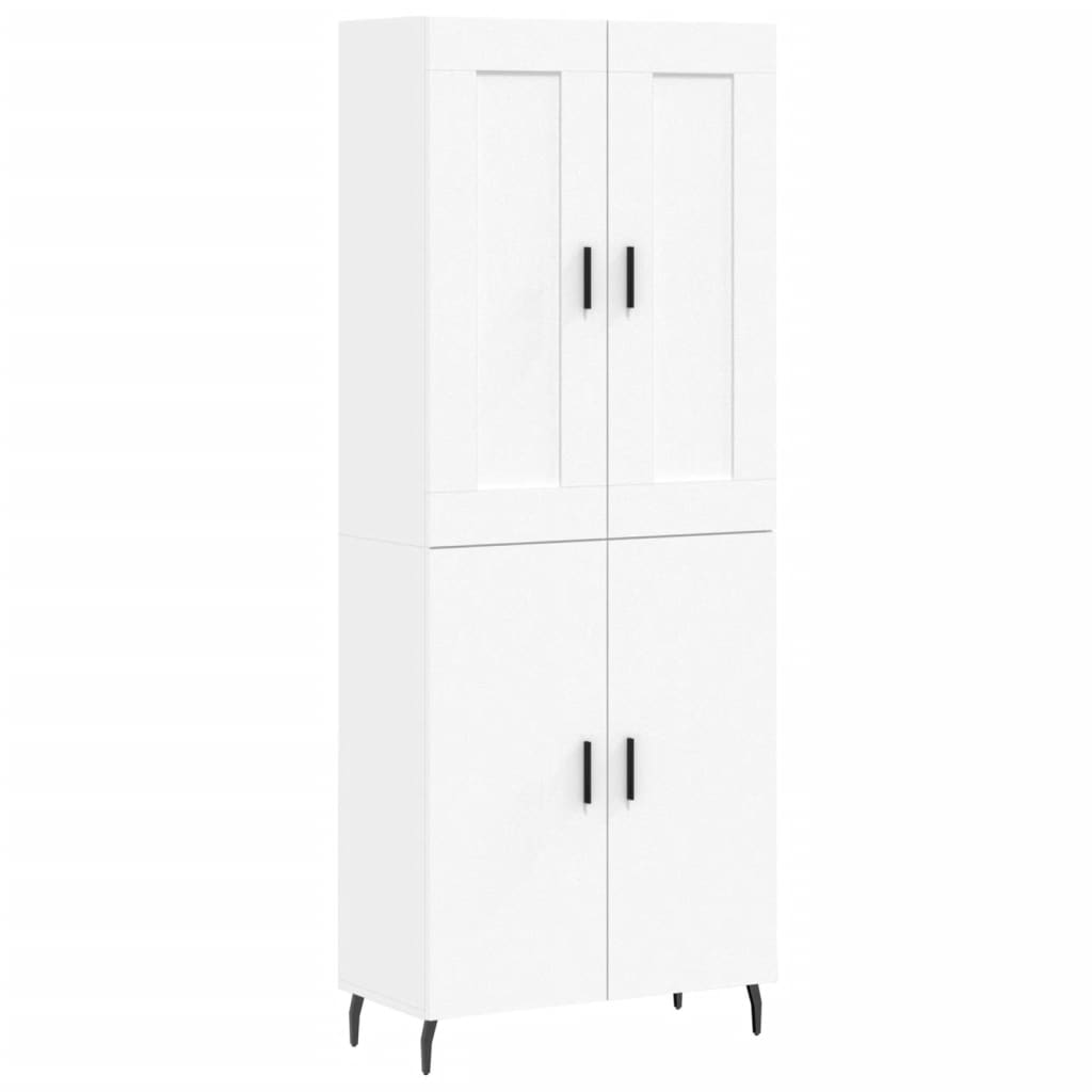 vidaXL Buffet haut Blanc 69,5x34x180 cm Bois d'ingénierie