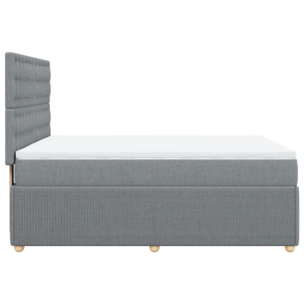 vidaXL Sommier à lattes de lit avec matelas Gris clair 140x200cm Tissu