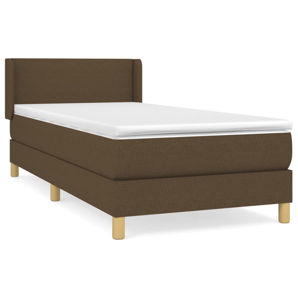 vidaXL Sommier à lattes de lit avec matelas Marron foncé 100x200 cm