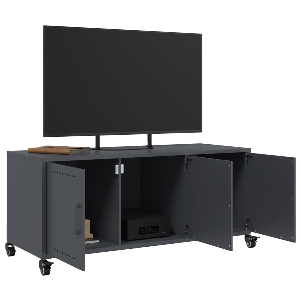 vidaXL Meuble TV anthracite 100,5x39x43,5 cm acier