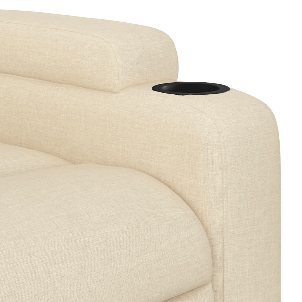 vidaXL Fauteuil inclinable électrique crème tissu