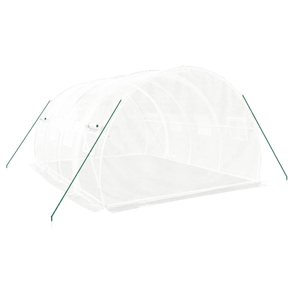 vidaXL Serre avec cadre en acier blanc 12 m² 4x3x2 m