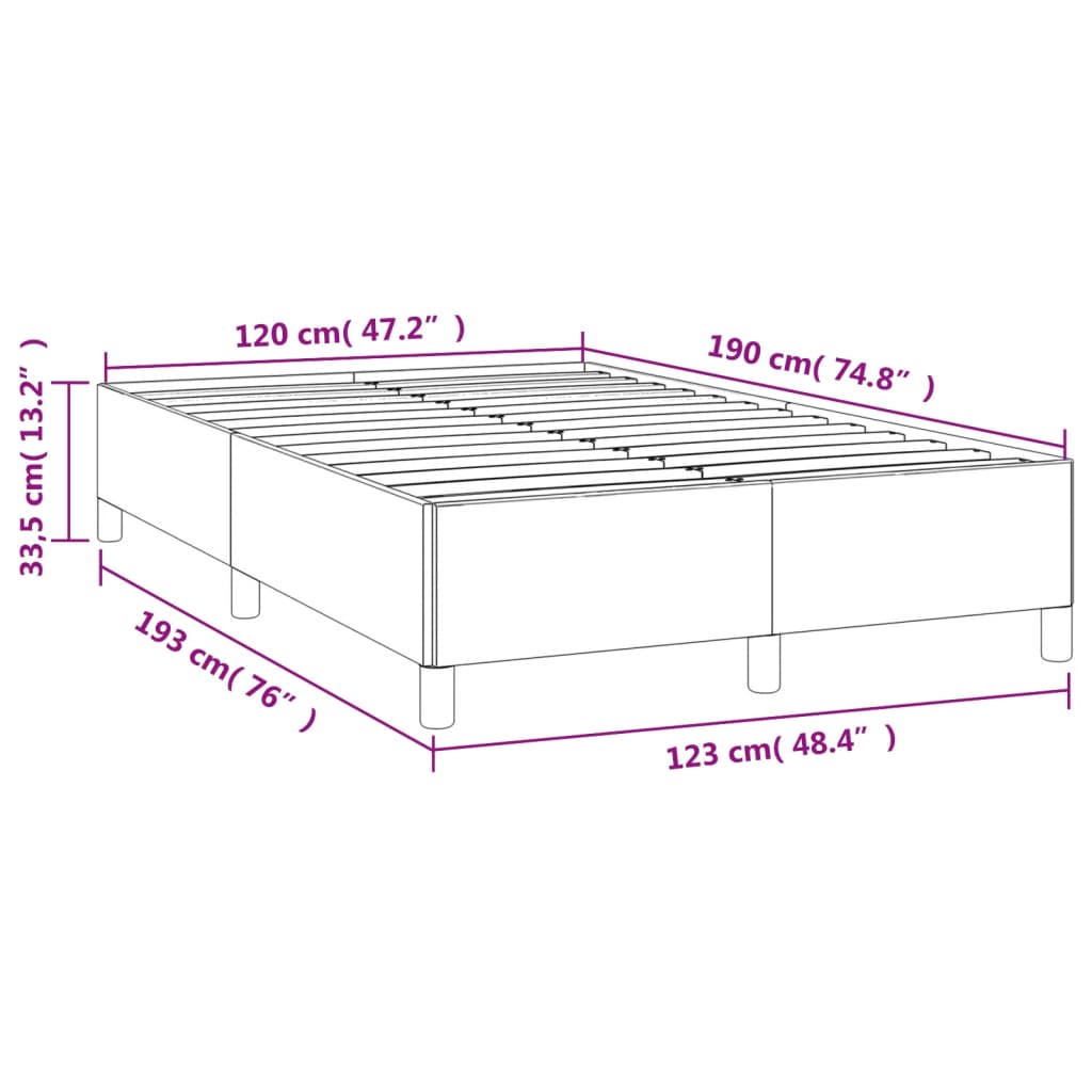 vidaXL Cadre de lit sans matelas noir 120x190 cm velours