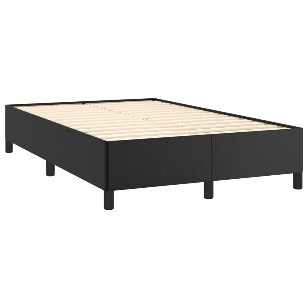 vidaXL Sommier à lattes de lit avec matelas noir 120x190 cm similicuir