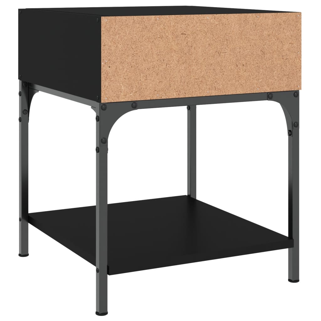 vidaXL Table de chevet noir 40x41x50 cm bois d’ingénierie