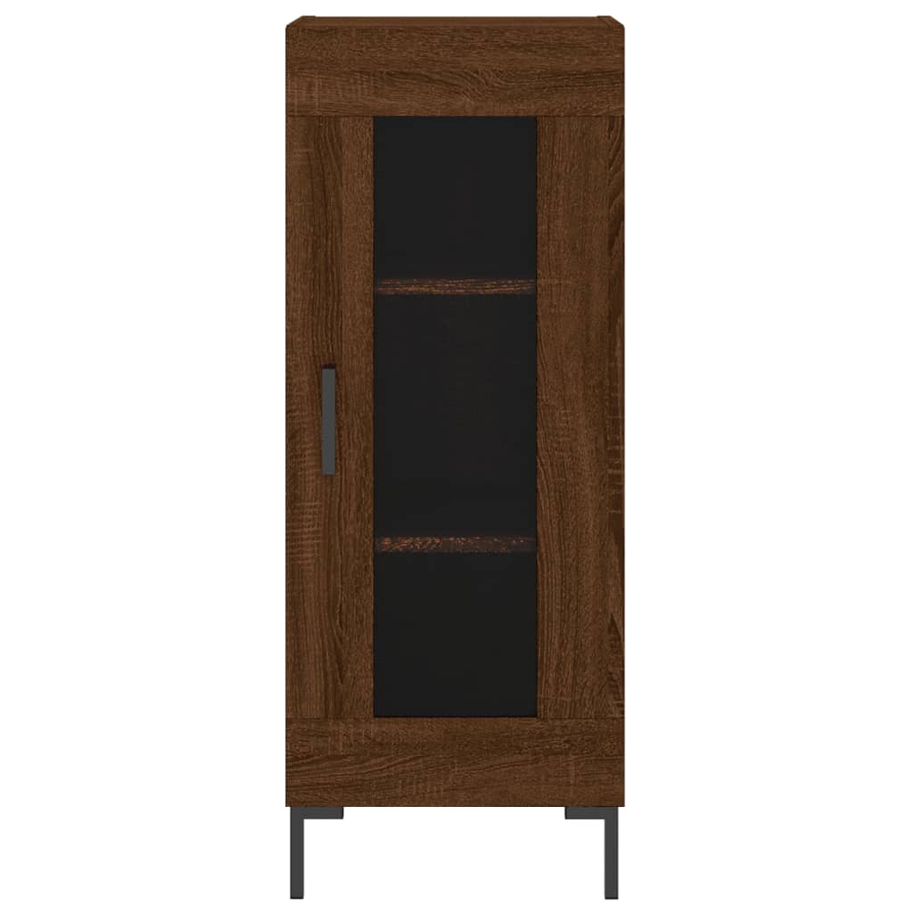 vidaXL Buffet haut Chêne marron 34,5x34x180 cm Bois d'ingénierie