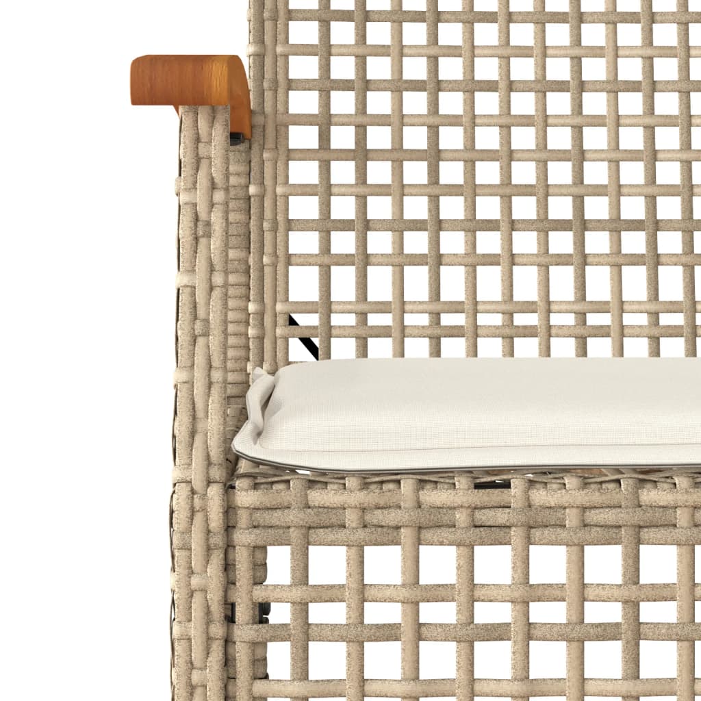 vidaXL Chaises de jardin coussins lot de 4 beige résine tressée acacia