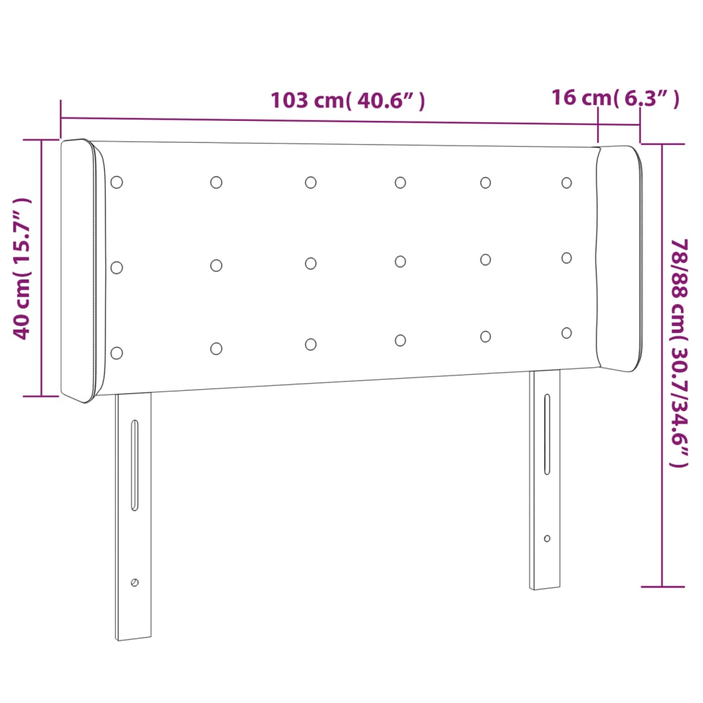 vidaXL Tête de lit à LED Cappuccino 103x16x78/88 cm Similicuir