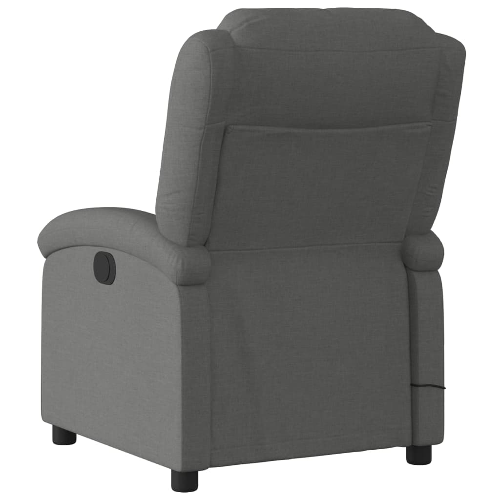 vidaXL Fauteuil inclinable de massage électrique gris foncé tissu